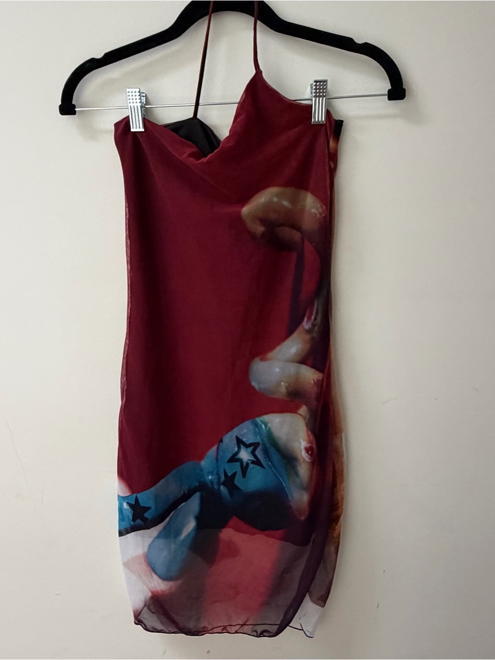 Body con dress with abstract graphic print